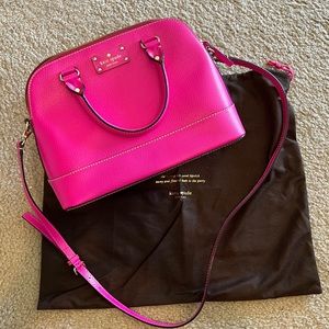 kate spade hot pink dome satchel/crossbody